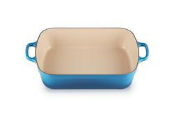 Le Creuset Evolution Bandeja Rectangular, Todas las fuentes de calor incl. inducción, 4,9 l, Hierro fundido, Azul(Marseille), 33 cm