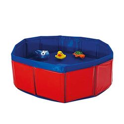 Nobby Piscine de Jeu pour Chat avec Jouet - Rouge/Bleu - Diamètre : 30 x 11 cm