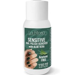 LaRosa Solvente per Unghie SENSITIVE SENZA ACETONE 150ml con ALOE VERA per una rimozione delicata ed efficace dello smalto, ideale per unghie fragili