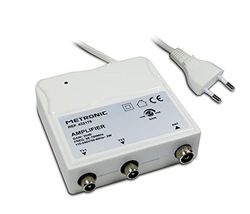 FM/VHF/UHF inomhusförstärkare med 30 DB förstärkningsjustering med 4G-filter - vit - Metronic 332176