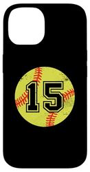 Softball Player 15 Softball Mom Dad Jersey Number 15 Case for iPhone 14