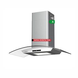 Corberó - Campana Decorativa Horizontal | FUJI975XGLASS | Cristal Inox | 90 cm, Caudal 750 m3/h, 230W, 3 Velocidades, Filtro Aluminio 3 Capas, Filtro Carbón, Eficiencia Energética A