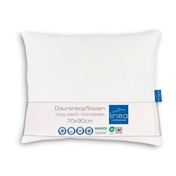 Böhmerwald Exclusief hoofdkussen met drie kamers, buitenkant: 90% dons / 10% veren, binnenkant: 100% veren, vulgewicht: 800 + 200 g, steuncomfort: zacht, 70 x 90 cm, 1 stuk (1 stuk), wit