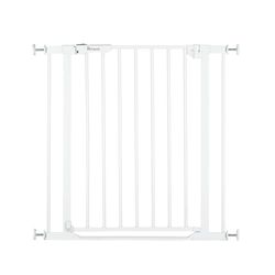 hauck Barrera Seguridad Niños Escalera Clear Step Autoclose 2 - Puerta para Niños sin Taladrar - Cierre Automático - Umbral Ultraplano - Vallas para Perros 75-80 cm - Metal Blanco