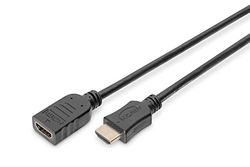 DIGITUS HDMI High Speed-förlängningskabel, typ A St/Bu, 3.0m, w/Ethernet, UHD 4K@24Hz, guld, sv