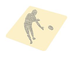 Feel Good Art RUGBY-COASTER-20IT Rugbista Sottobicchiere Extra Lucido con Disegno Tipografico Moderno, Nero/Bianco