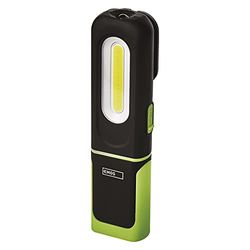 EMOS - Lampe de travail LED rechargeable - Base magnétique, crochet, réglable - Résistant aux chocs, étanche - 300 lm, max. 45 m - 3 modes d'éclairage - 7 heures - Câble USB - IP43 pour l'extérieur