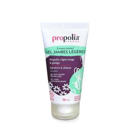 PROPOLIA - Bio - Gel Gambe leggere - Allevia la sensazione di gambe pesanti - Propoli, Ginkgo, Vite Rosso & Marrone India - Made in France - 75 ml