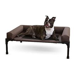 K&H Pet Products - Cama elevada para cães com reforços removíveis, cobertura de malha lavável, cama elevada para cães médios, cor chocolate, tamanho médio, 25 x 32 polegadas