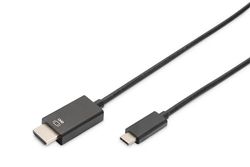 DIGITUS USB-C - HDMI videoadapterkabel - USB Type-C till HDMI A - 2.0m - HDMI1.4b 4K/60Hz - ARC, HDCP 2.0, YUV 4:4:4 - svart