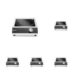 HENDI Cocina de inducción modelo 3500 M - Kitchen Line - 230V / 3500W - 327x425x(H)100 mm (Paquete de 5)