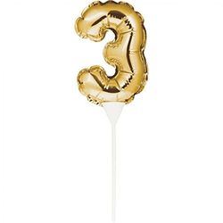 Creative Converting taartopzetstuk, ballon, 3 stuks 3 1/2" goud