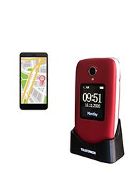 Telefunken - S560 Mobiele Telefoon met Enkele Grote Toetsen voor Senioren - Dubbel Scherm - Compatibel met Hoortoestellen - SOS Toets - GPS en WiFi - FM-radio- Rood