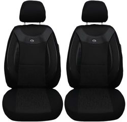 BREMER SITZBEZÜGE Set di 2 coprisedili per auto compatibili con Renault Trafic 3 conducente e passeggero dal 2014 / coprisedili per auto, colore nero/nero