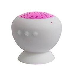 Metronic Mini-Ventosa Mini Altoparlanti con Vivavoce, Bianco/Fucsia