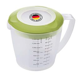 Westmark Gobelet Mélangeur/Doseur avec Protection contre les éclaboussures, Couvercle et Bec Verseur, en Plastique, Capacité: 1,4 litre, Helena, Transparent/Vert, 3105227A