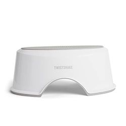 Twistshake badrumspall för barn | Halksäker badrumspall | Lättvikt | Kompakt- Lätt att bära - Säker | Ergonomisk design | Vit/Grå