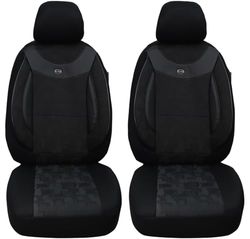 BREMER SITZBEZÜGE Measure Car Seat Covers Compatible with VW Tiguan 2 Driver & Passenger Set from 2006-2022 / Car Seat Covers Protective Cover Set Car Seat Covers Pack of 2 in Black/Black