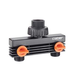 Claber D8589000 Tomada de 2 vias com rosca masculina de 3/4"
