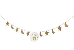Baby Art®, bandiere lucide per camera da letto, decorazione per la cameretta dei neonati, festone con bandiere, colore oro