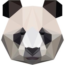 Ambiance Sticker Muraux Autocollant Mural pour Chambre à Coucher, Chambre d'Enfant et Salon Origami Panda - H80 x L75 cm