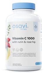 Osavi Vitamin C 1000 with Rutin & Rose Hip – 180 Vegan Capsules | Buffered Calcium Ascorbate | Supports Immunity, Collagen Formation & Iron Absorption | Gentle on The Stomach