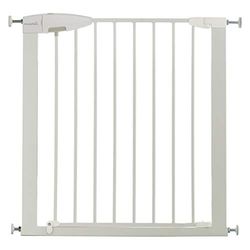 Munchkin Cerca de segurança infantil, barreira de escada para bebés e crianças, porta de segurança, barreira para porta, montagem fácil sem parafusos, cerca metálica, 73-79 cm, branco
