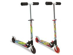 Teorema Trottinette Pliable à 2 Roues en Aluminium, Charge maximale 50 kg, Roues en PVC 120 mm, Hauteur réglable jusqu'à 78 cm, Repose-Pieds antidérapant, Frein arrière