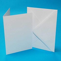 Craft UK 50 White Cards & Envelopes C6, 30/40 mm
