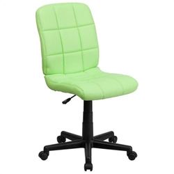 Flash Furniture Pikowane winylowe krzesło obrotowe z połową oparciem, stalowe, zielone, 58,42 x 55,88 x 22,86 cm