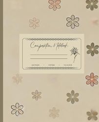 Composition Notebook Wide Ruled: Aesthetic Vintage Notebook For Students, Teens, Adults, Girls and Boys School Supplies