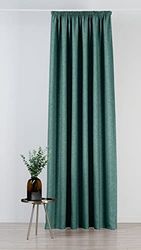 Mendola Interior Madras Curtain Natural Linen Papier Peint Vert 140 x 260 cm