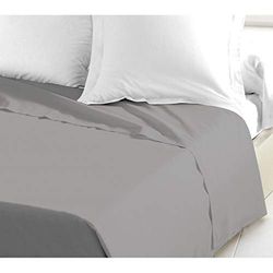 Home Linge Passion Lençol de 57 fios, algodão, cinzento claro, altura, 240 x 300 cm
