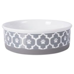 Bone Dry Lattice Collection Gamelle et boîte pour Animal Domestique Gris Taille L 19,1 x 6,1 cm