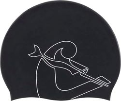 Cressi Eddie Swim Cap Gorro de Natación, Unisex-Adult, Negro/Blanco, Talla única