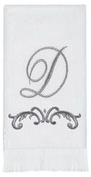 avanti Monogram Fingertip Towel, White, D