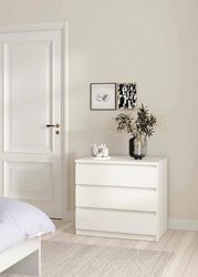 Dmora - Cassettiera Aglae, Settimino Multiuso, Comò Camera da Letto, Mobile con cassetti, 77x50 h70 cm, Bianco