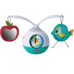 Tiny Love Tummy Time 2 w 1 Muzyczna karuzela do łóżeczka, karuzela muzyczna ze światełkami 360°, 0+ miesięcy, przenośna karuzela dla niemowląt, zabawka muzyczna, 3 tryby muzyki i dźwięków, Meadow Days