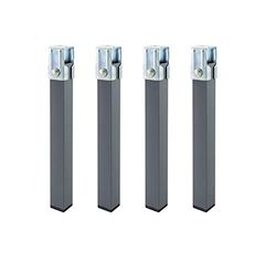 Somnia Descanso - Jeu de 4 Pieds de 26 cm de Hauteur carrés métalliques avec Colliers pour sommiers de 30 x 30 mm