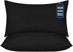 Utopia Bedding Throw Pillows Insert (Pack of 2, Black) - 12 x 20 Inches Bed and Couch Pillows - Indoor Decorative Pillow