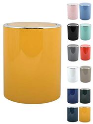 MSV Badserie ASPEN Design cosmetica-emmer badkamer pedaalemmer swingdeksel afvalemmer met zwenkdeksel 6 liter (ØxH): ca. 18,5 x 26 cm pastel geel