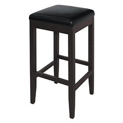 Bolero gg648 alto taburetes de bar de piel sintética, negro (Pack de 2)