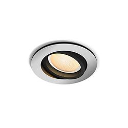 Philips Hue White Ambiance Milliskin, Faretto ad Incasso Smart, Base Rotonda, con Bluetooth, 5 W, Alluminio