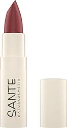 SANTE Naturkosmetik Moisture 03 Wild Mauve pomadka do ust, przezroczysta do intensywnych kolorów, z kwasem hialuronowym, delikatna pielęgnacja i delikatna ochrona, 4,5 g