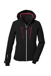 killtec Donna Giacca da sci/giacca funzionale con cappuccio con zip, paraneve e ventilazione sotto le ascelle KSW 41 WMN SKI JCKT, schwarz blau, 40, 41974-000