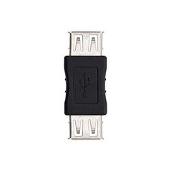 NanoCable 10.02.0001 - Adaptador USB 2.0, tipo A/H-A/H, hembra-hembra, negro