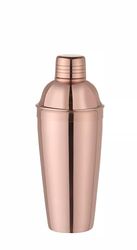 HENDI Shaker à Cocktail, BarUp, shaker Cobbler 3 pièces, usage universel, outil de préparation de cocktails tout-en-un, ø85x(H)240mm, acier inoxydable plaqué cuivre