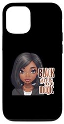 Coque pour iPhone 14 Pro Melanine Black Queen Girl Magic Girls Mois de l'histoire des Noirs