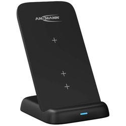 ANSMANN Chargeur Qi 15 W Vertical, Station de Charge sans Fil Chargeur à Induction pour appareils compatibles Qi tels Que Apple iPhone (12, 11, XS, XR, X, 8), AirPods, Samsung Galaxy (S21, S20, S10)