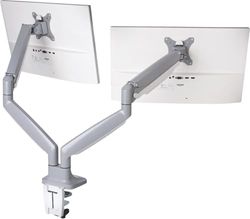 Kensington Braço com configuração VESA - braço para dois monitores com configurações de altura de um toque, braço para dois monitores para teletrabalho com mola de gás, cinzento (K55471EU)